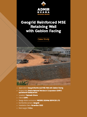 Geogrid Reinforced MSE Retaining Wall with Gablon Facing